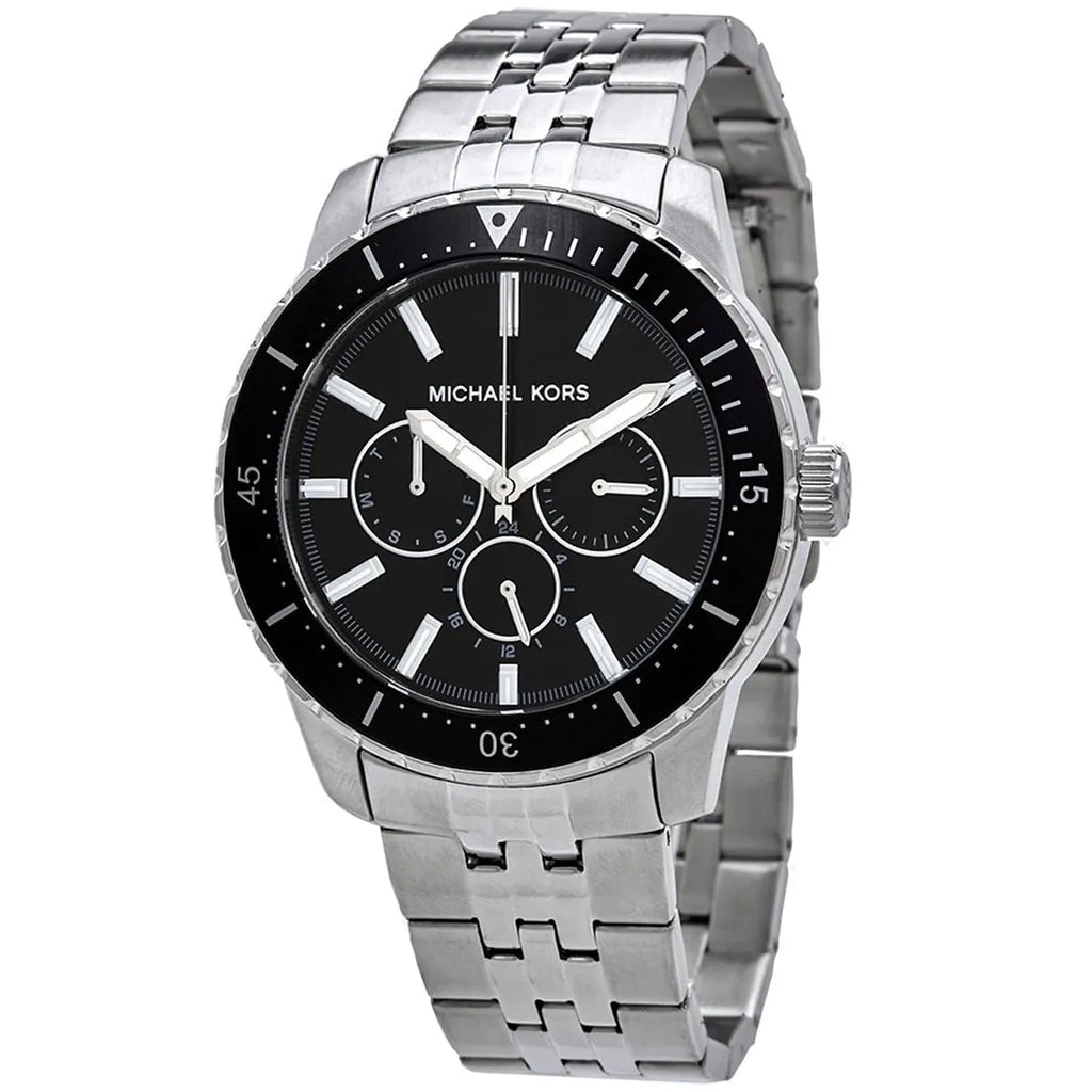 Michael Kors Cunningham Multifunction Black Dial Silver Men's Watch - MK7156