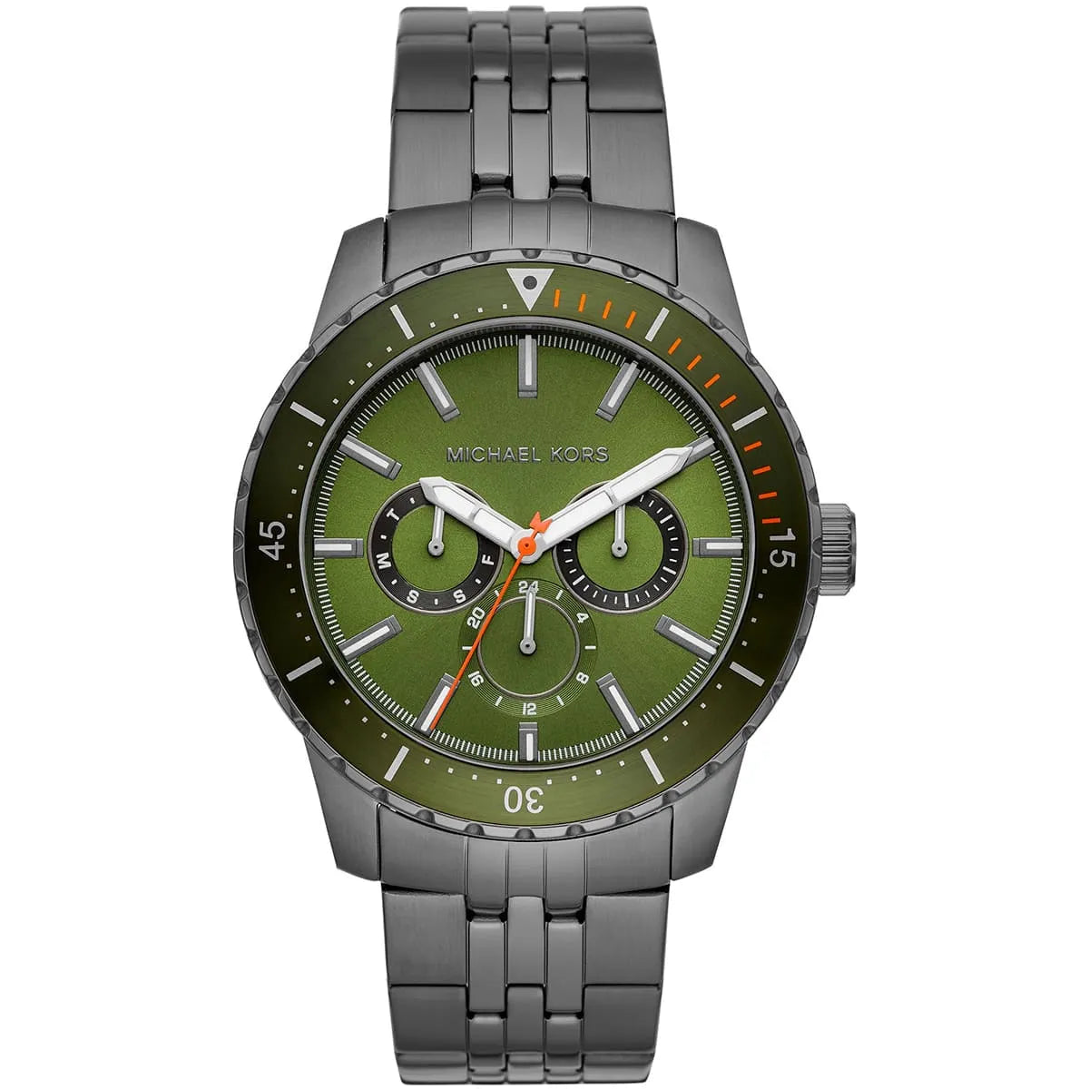 Michael Kors Cunningham Multifunctioneel Herenhorloge met Olijfgroene Wijzerplaat en Gunmetal - MK7158 Hoofdafbeelding