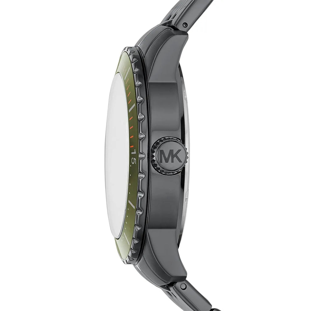Michael Kors Cunningham Multifunction Olive Green Dial Gunmetal Men's Watch - MK7158