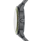 Michael Kors Cunningham Multifunction Olive Green Dial Gunmetal Men's Watch - MK7158