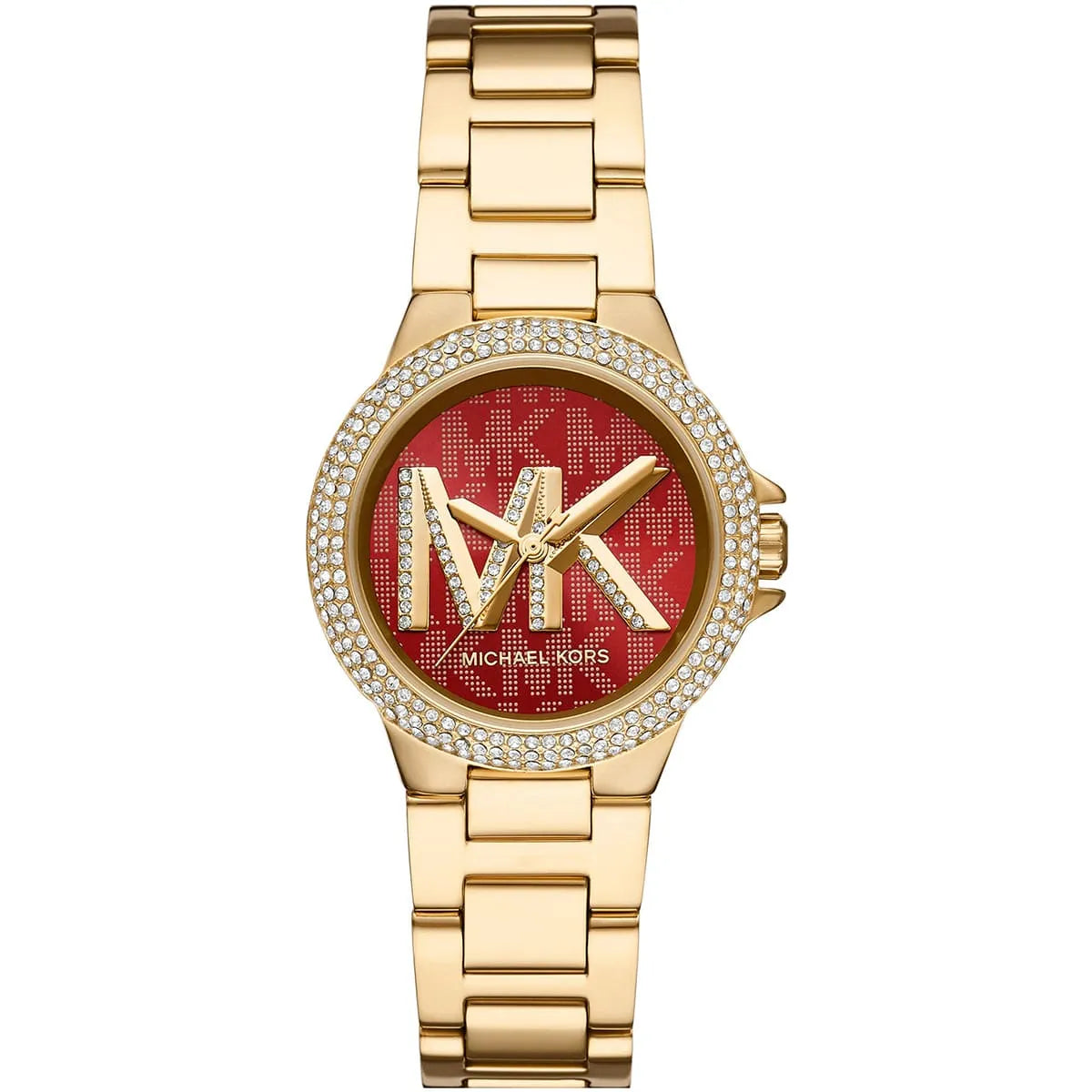 Michael Kors Camille Crimson Pavé Dial Gold-Tone Women's Watch - MK7196 Hoofdafbeelding
