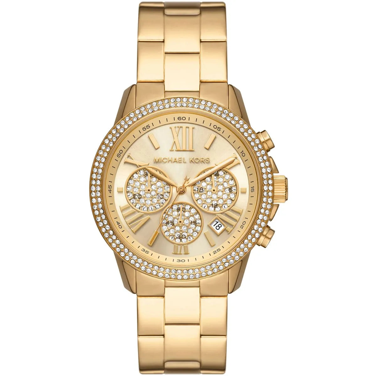 Michael Kors Oversized Bryn Pavé Chronograaf Dameshorloge Goud - MK7199 Hoofdafbeelding