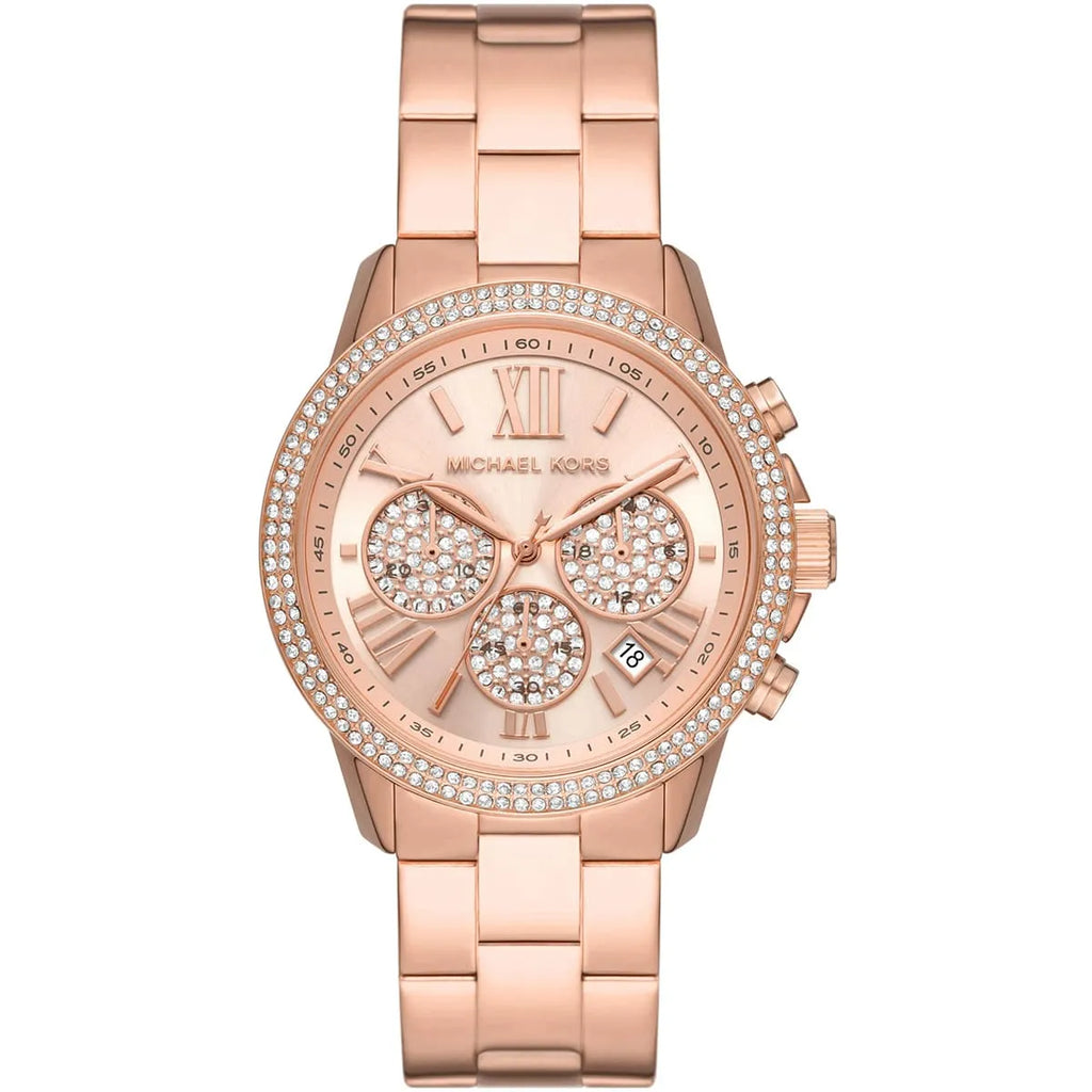 Michael Kors Lexington Three-Hand Rose Gold-Tone Lexington Lux Women's Watch - MK7444