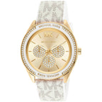 Michael Kors Jessa Multifunction Gold Dial White Silicone Strap Women's Watch - MK7204