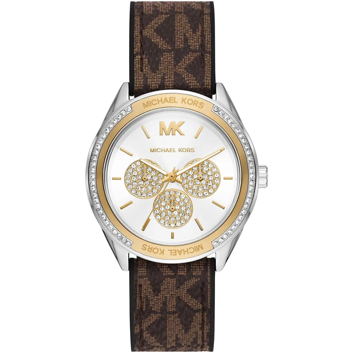 Michael Kors Jessa Multifunctioneel Dameshorloge met Zilveren Wijzerplaat en Bruine PVC - MK7205 Hoofdafbeelding