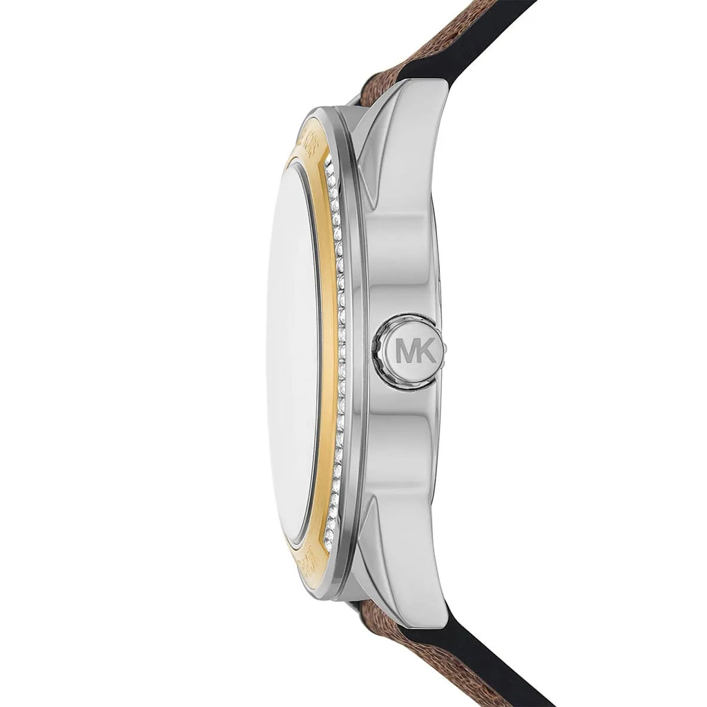 Michael Kors Jessa Multifunction Silver Sunray Dial Brown PVC Women's Watch - MK7205