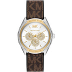 Michael Kors Jessa Multifunction Silver Sunray Dial Brown PVC Women's Watch - MK7205