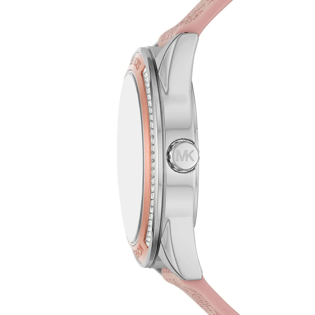 Michael Kors Jessa Multifunctioneel Dameshorloge met Roze Siliconen en Lederen Band - MK7206