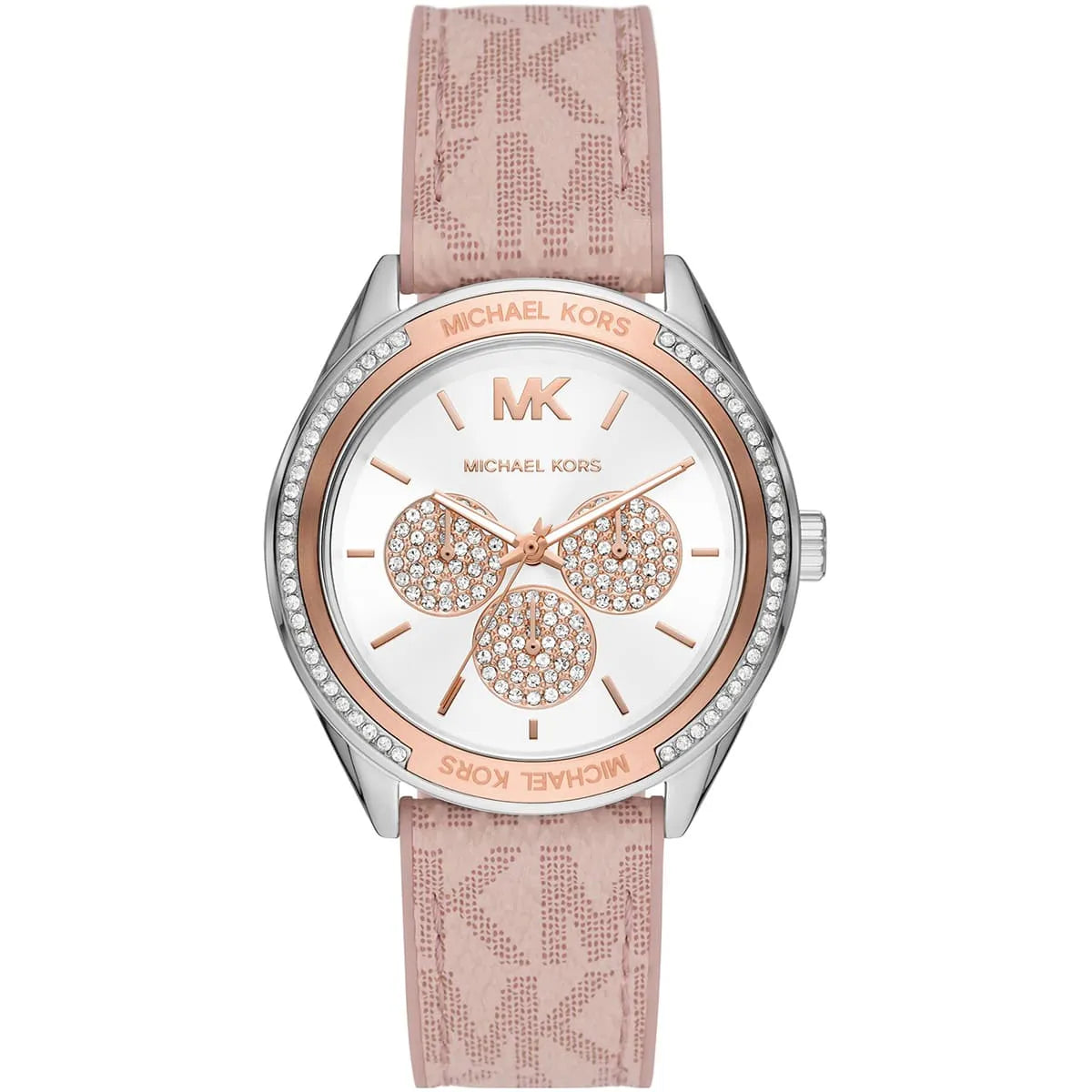 Michael Kors Jessa Multifunction Pink Silicone and Leather Strap Women's Watch - MK7206 Hoofdafbeelding