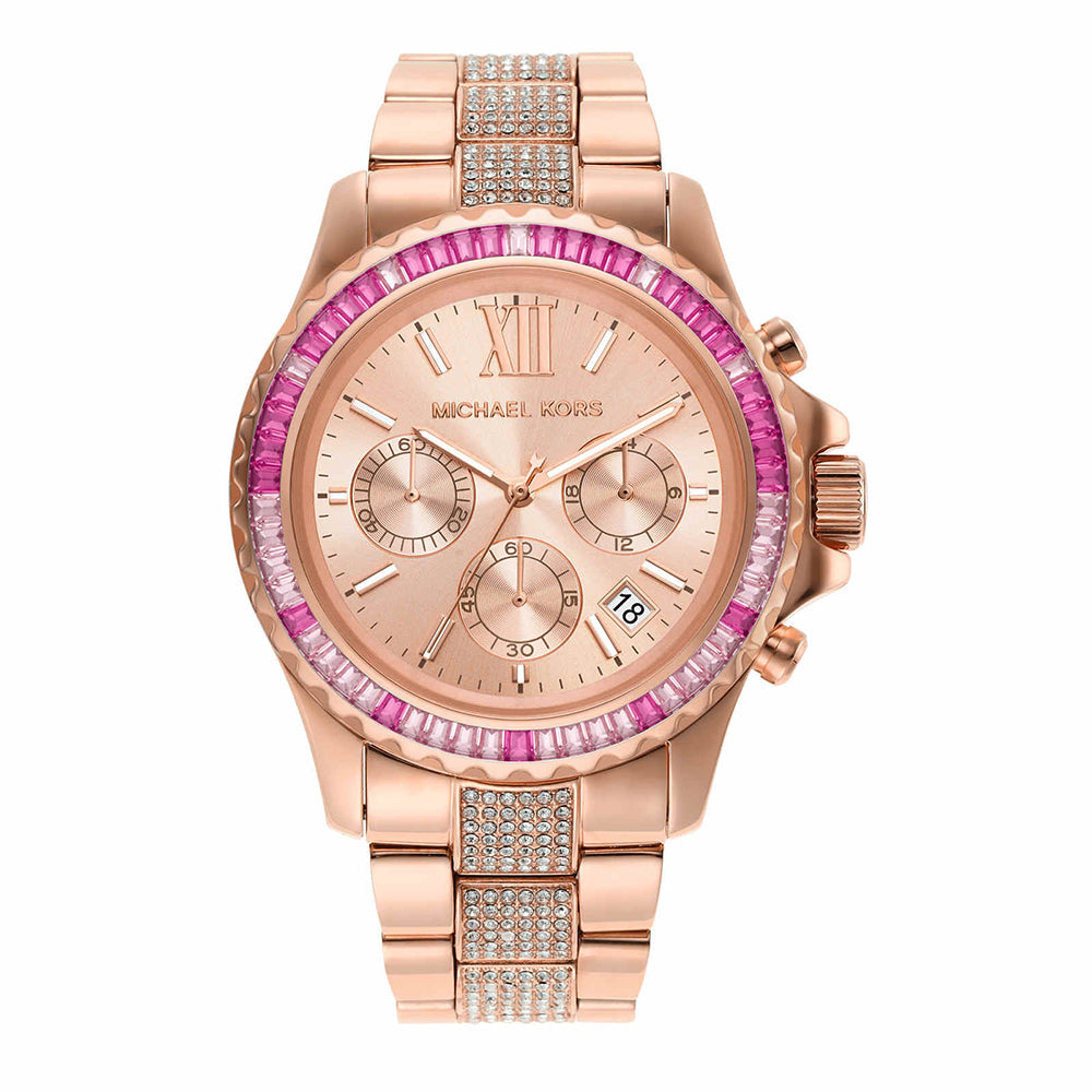 Michael Kors Oversized Everest Pavé Rose Gold-Tone Women's Watch - MK7211 Hoofdafbeelding