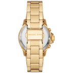 Michael Kors Everest Chronograph Silver Sunray Dial Gold Women's Watch - MK7212