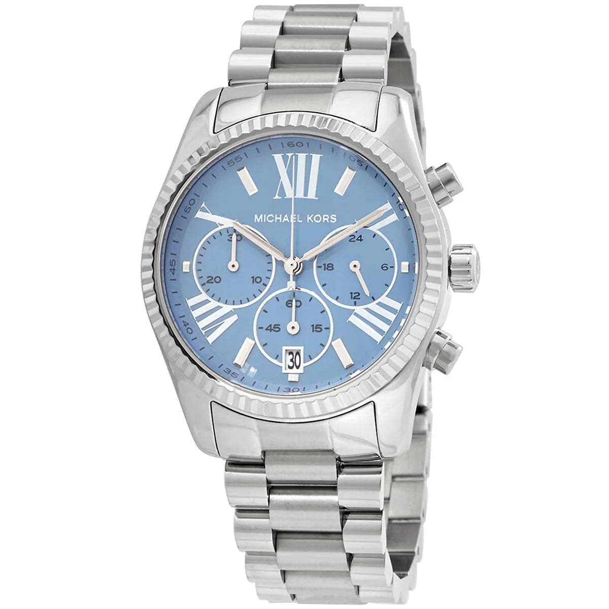 Michael Kors Lexington Chronograph Chambray Blue Dial Silver Watch - MK7215 Secundaire afbeelding