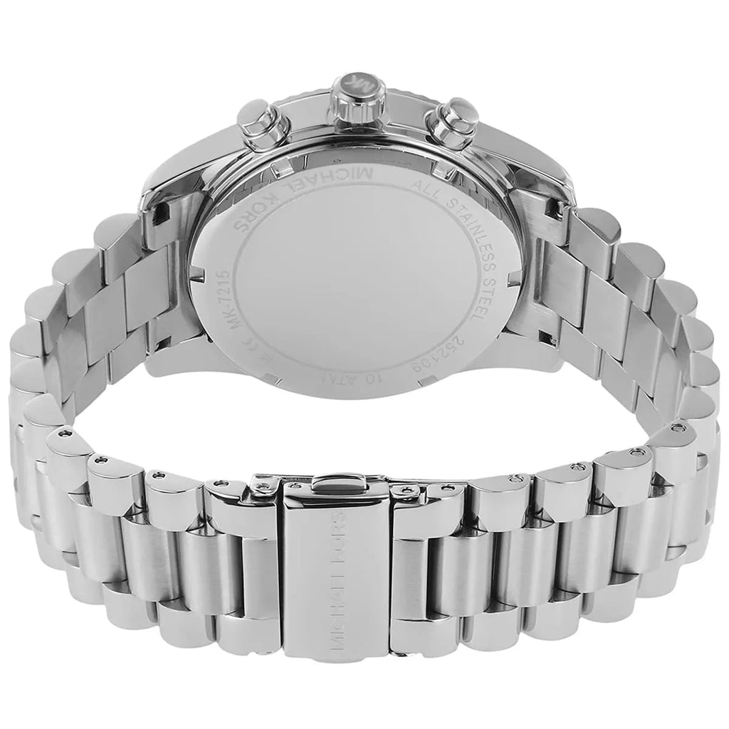 Michael Kors Lexington Chronograph Chambray Blue Dial Silver Watch - MK7215