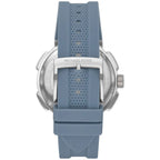 Michael Kors Oversized Sidney Multifunction Silver Dial Chambray Blue Silicone Women's Watch - MK7220