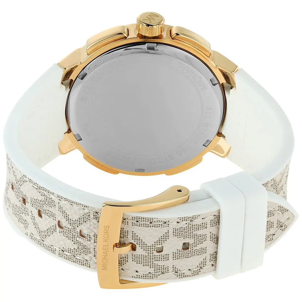 Michael Kors Sydney Pavé Multifunction White Dial White Silicone Women's Watch - MK7221