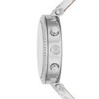 Michael Kors Parker Pavé Chronograph Silver Optic White PVC Women's Watch - MK7226