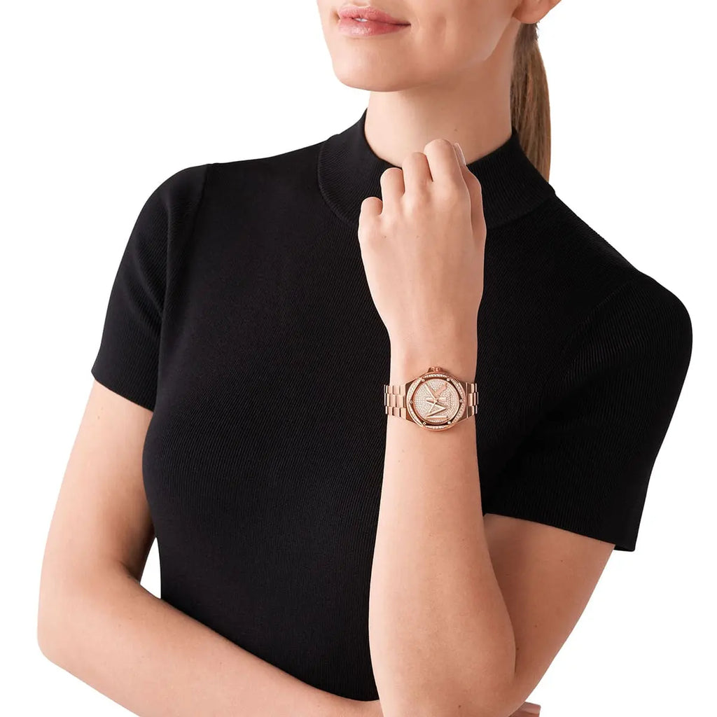 Michael Kors Lennox Three-Hand Rose Gold Women's Watch - MK7230