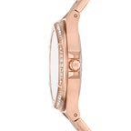 Michael Kors Lennox Pavé Black Dial Rose Gold Women's Watch - MK7233