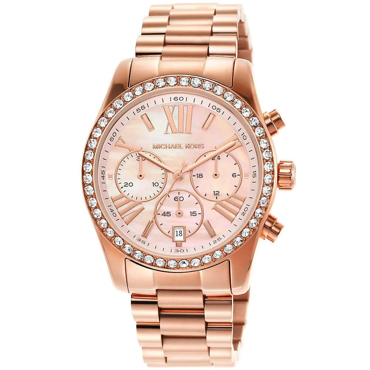 Michael Kors Lexington Chronograph Pink MOP Dial Rose-gold Women's Watch - MK7242 Secundaire afbeelding