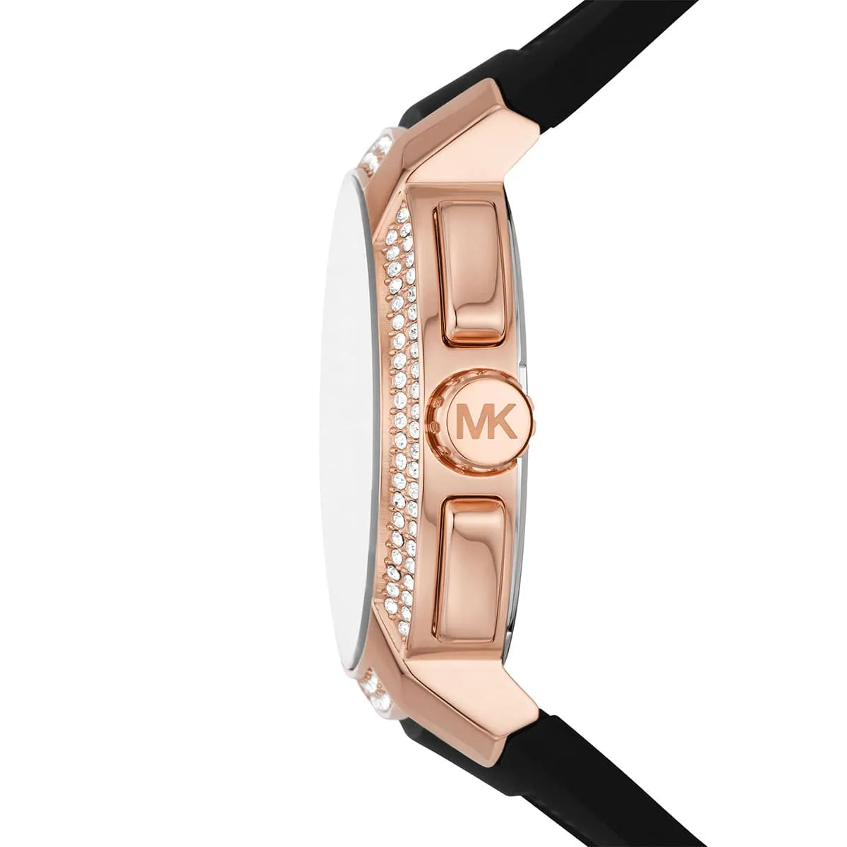 Michael Kors Sidney horloge met roségoudkleurige en zwarte siliconen details - MK7245 Secundaire afbeelding