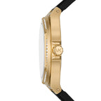 Michael Kors Lennox Baguette stone-set Dial Black Silicone Strap Women's Watch - MK7247