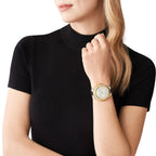 Michael Kors Lennox Baguette stone-set Dial Black Silicone Strap Women's Watch - MK7247