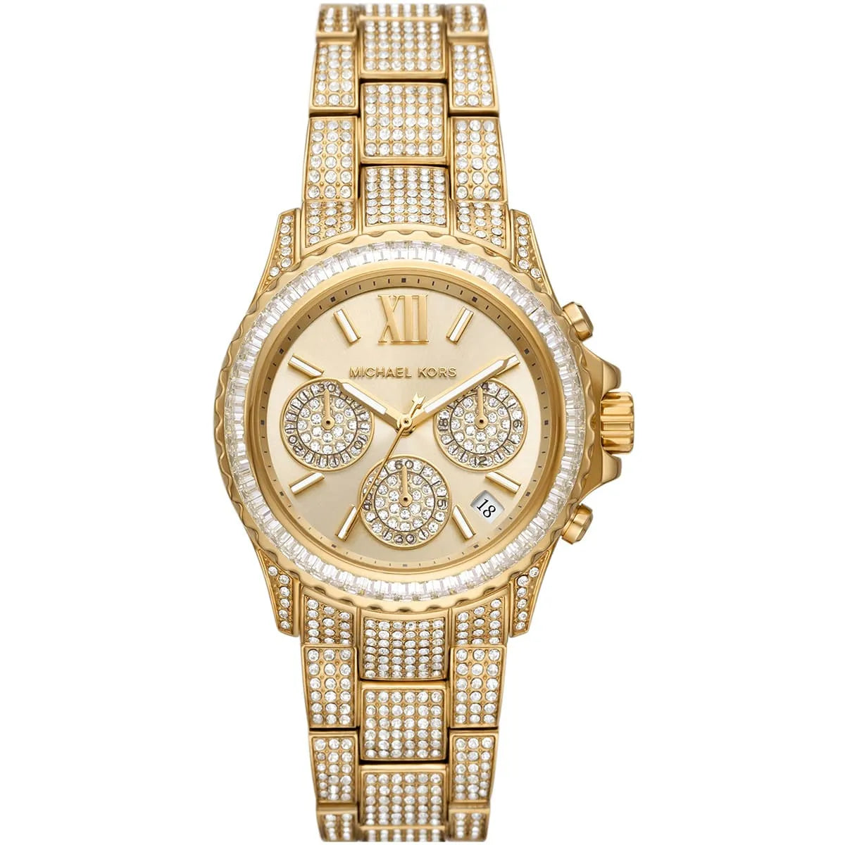 Michael Kors Everest Pavé dameshorloge met goudkleurige wijzerplaat en kristallen - MK7254 Hoofdafbeelding