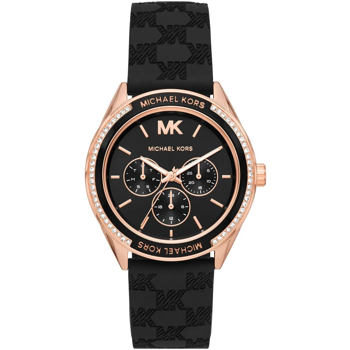 Michael Kors Oversized Jessa Multifunctioneel Dameshorloge met Zwarte Siliconen Band - MK7266 Hoofdafbeelding
