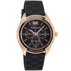 Michael Kors Oversized Jessa Multifunction Black Silicone Strap Women's Watch - MK7266