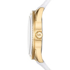 Michael Kors Oversized Jessa Gold-Tone and White Silicone Women's Watch - MK7267