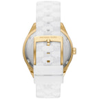 Michael Kors Oversized Jessa Gold-Tone and White Silicone Women's Watch - MK7267