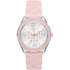 Michael Kors Oversized Jessa Multifunction Silver Sunray Dial Pink Silicone Women's Watch - MK7268