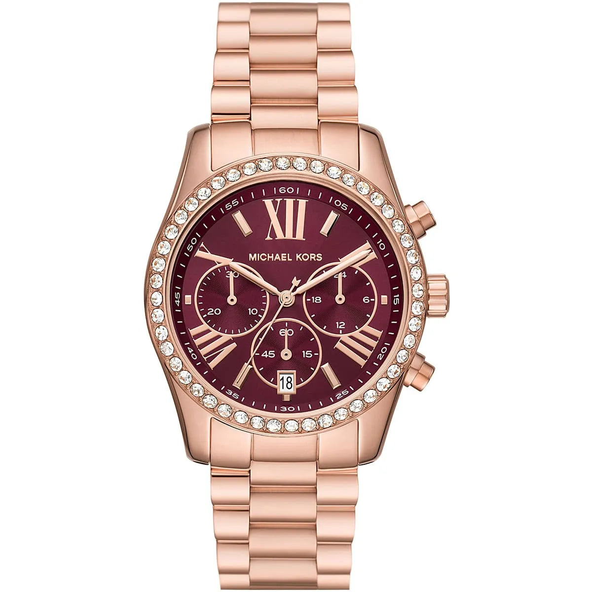 Michael Kors Lexington Lux Chronograph Rose Gold-Tone Women's Watch - MK7275 Hoofdafbeelding