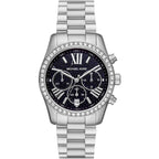 Michael Kors Lexington Chronograph Black Dial Silver Women's Watch - MK7277