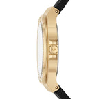Michael Kors Lennox dameshorloge met zwart siliconen logo - MK7281
