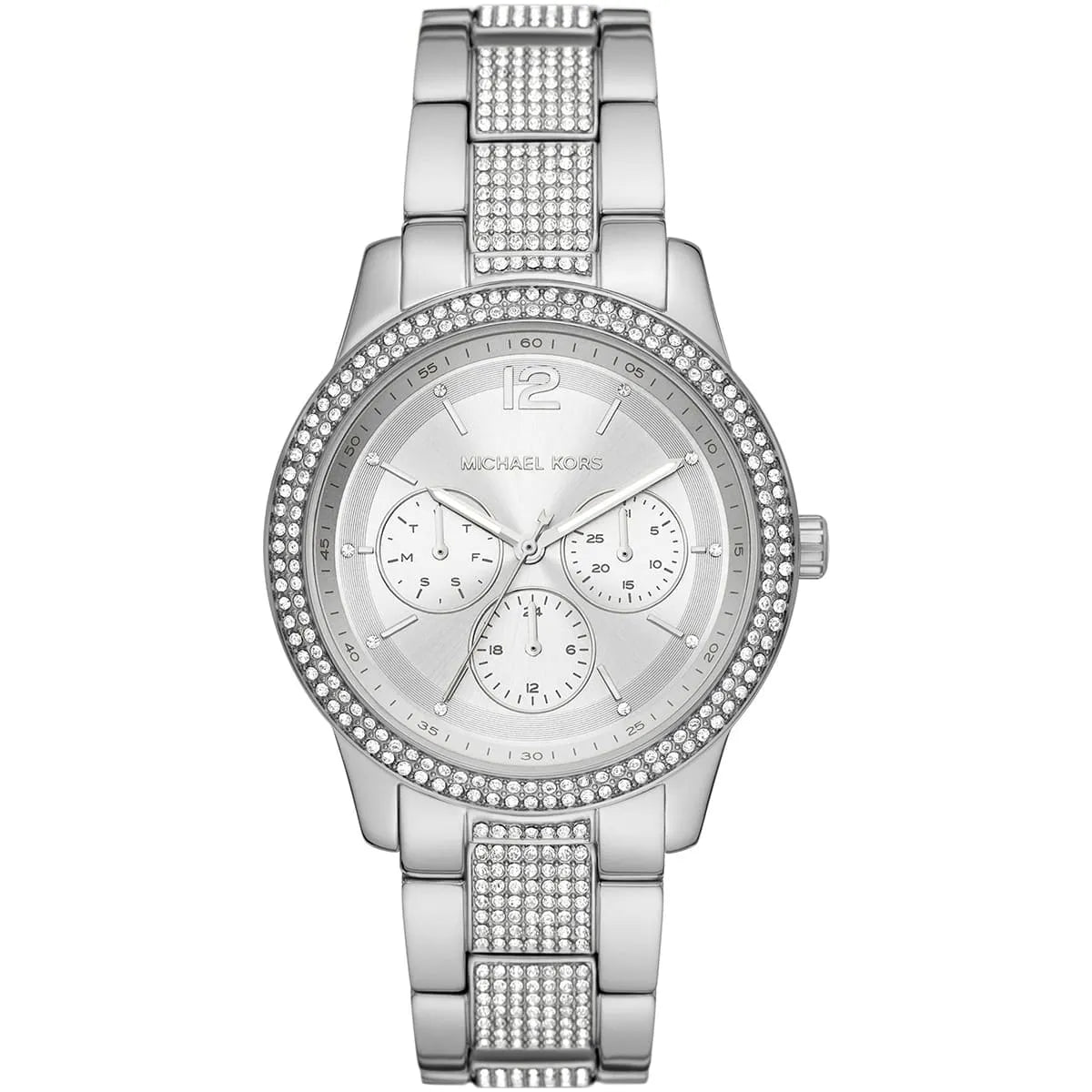 Michael Kors oversized Tibby Pavé dameshorloge in zilverkleur - MK7294 Hoofdafbeelding