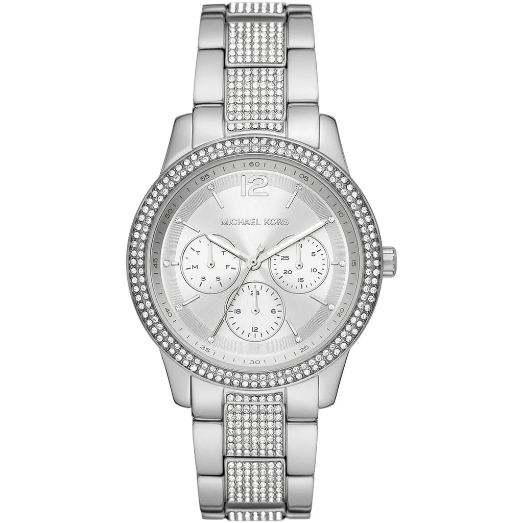 Michael Kors Oversized Tibby Pavé Silver-Tone Women's Watch - MK7294
