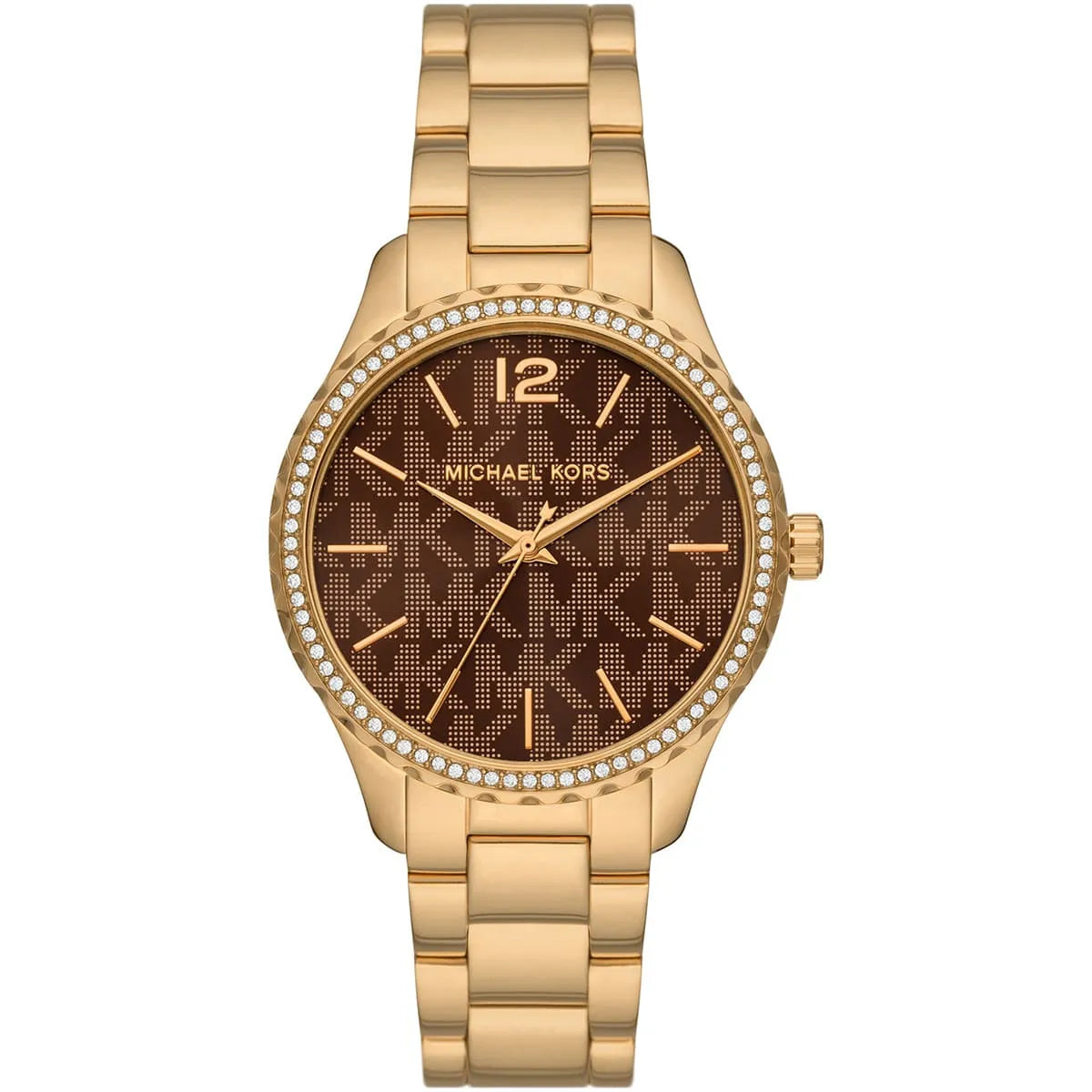 Michael Kors oversized Lennox Pavé dameshorloge in goudkleur - MK7296 Hoofdafbeelding