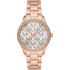 Michael Kors Layton Pavé Logo Rose Gold-Tone Women's Watch - MK7297