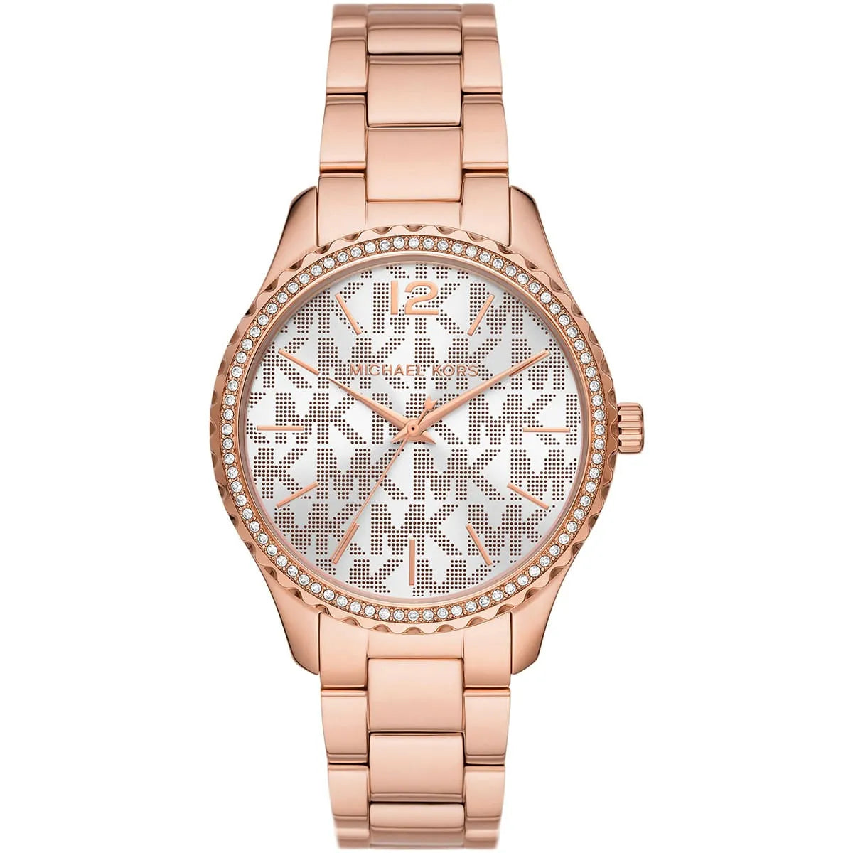 Michael Kors Layton Pavé Logo Rose Gold-Tone Women's Watch - MK7297 Hoofdafbeelding