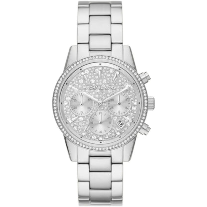 Michael Kors Bryant 37mm Silver Dial Silver-Tone Pavé Women's Watch MK7301