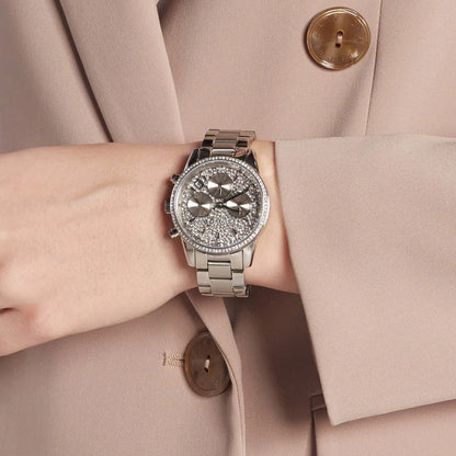 Michael Kors Bryant 37mm Silver Dial Silver-Tone Pavé Women's Watch MK7301