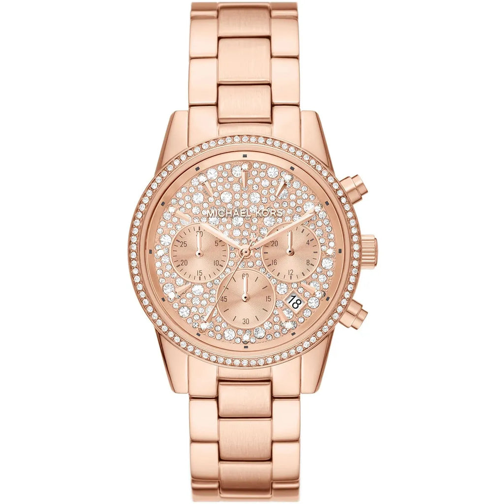 Michael Kors Ritz Chronograph Rose Gold-Tone Women's Watch - MK7302