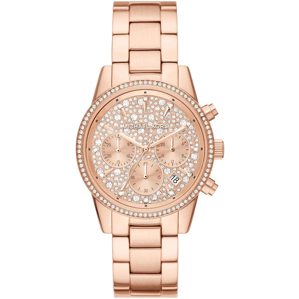 Michael Kors Ritz Chronograph Rose Gold-Tone Women's Watch - MK7302 Hoofdafbeelding