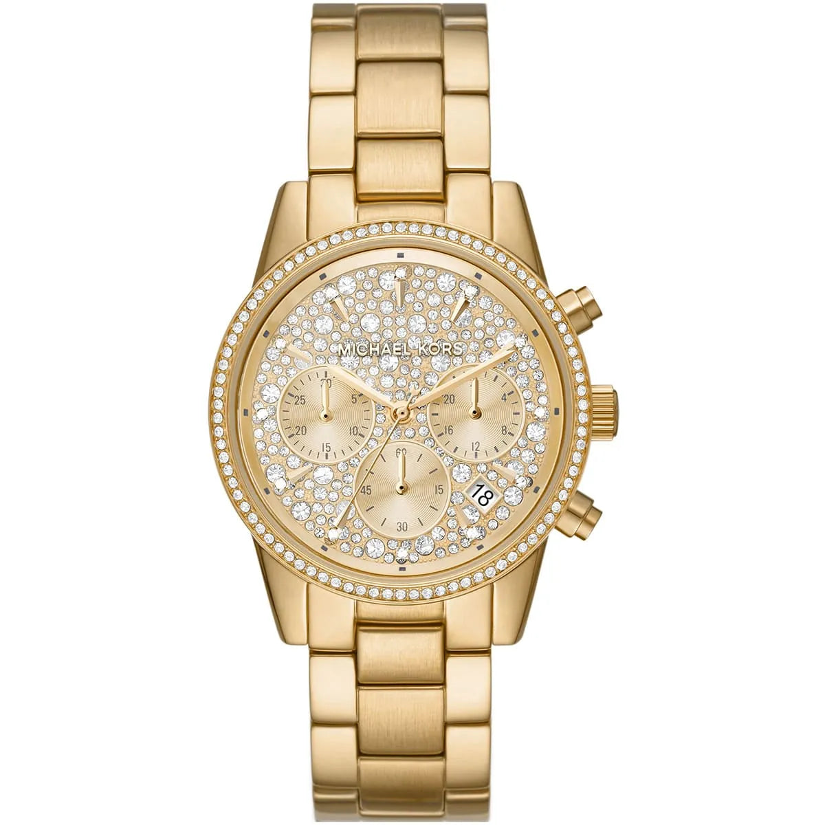 Michael Kors Ritz Chronograaf Dameshorloge in Goudkleur - MK7310 Hoofdafbeelding