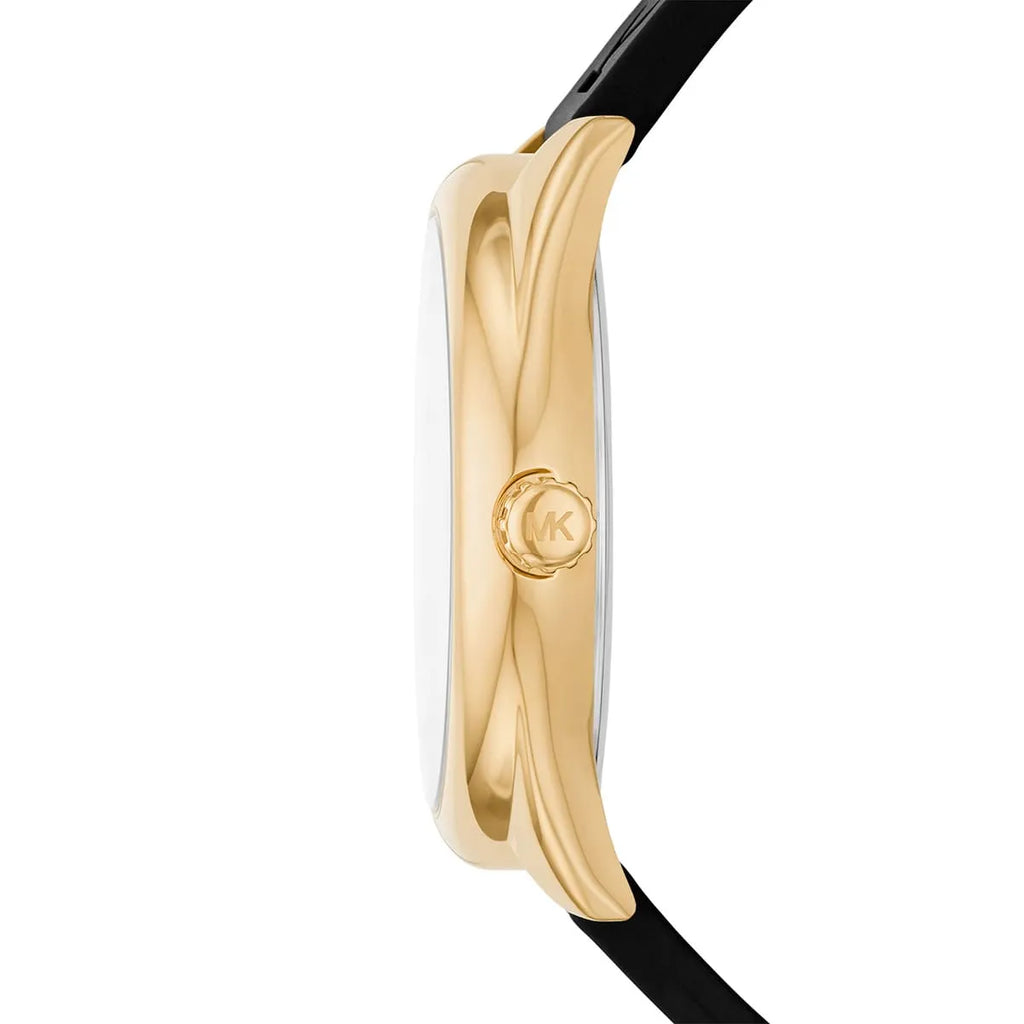 Michael Kors Janelle Black and Gold-Tone Logo Dial Black Silicone Women's watch - MK7313