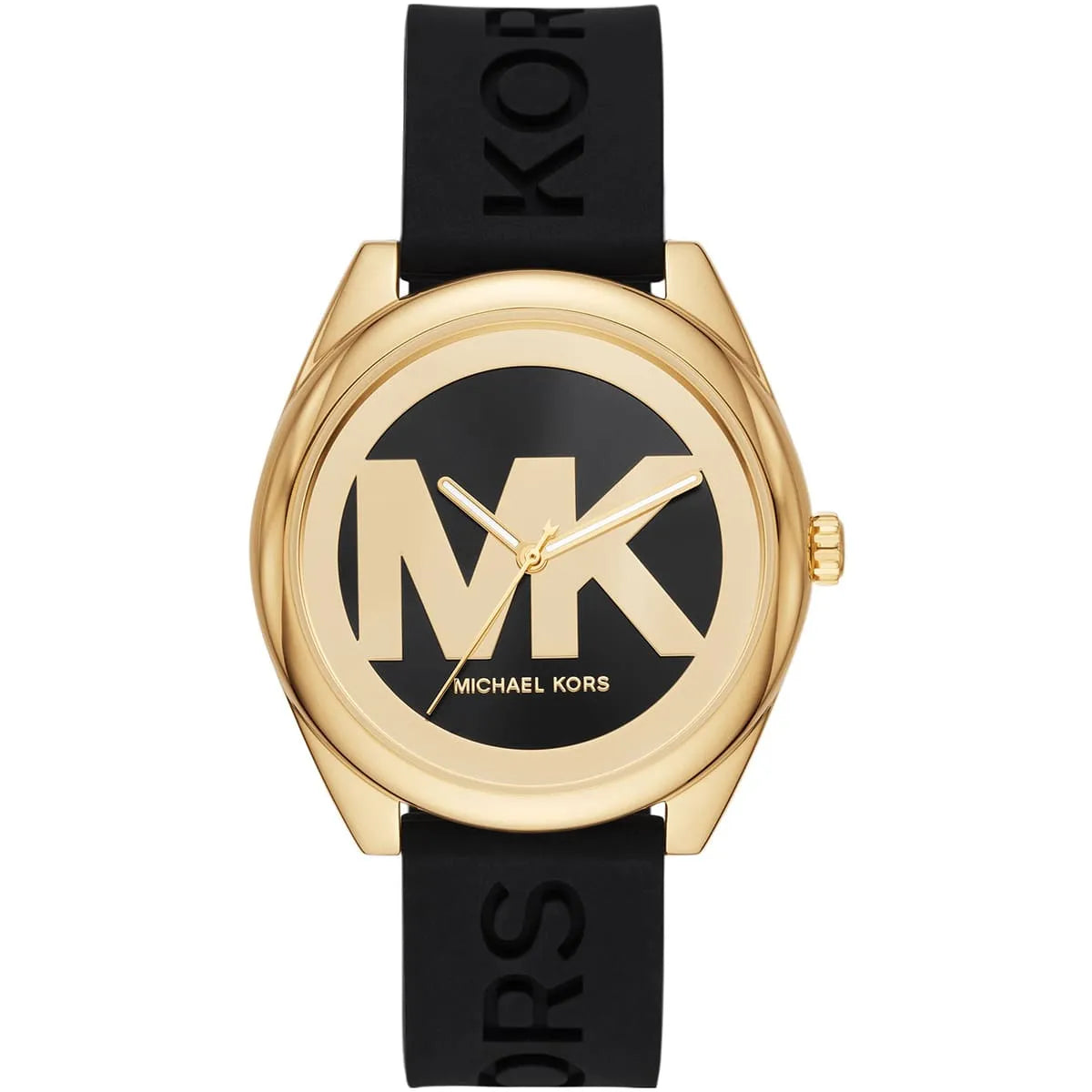Michael Kors Janelle Black and Gold-Tone Logo Dial Black Silicone Women's watch - MK7313 Hoofdafbeelding