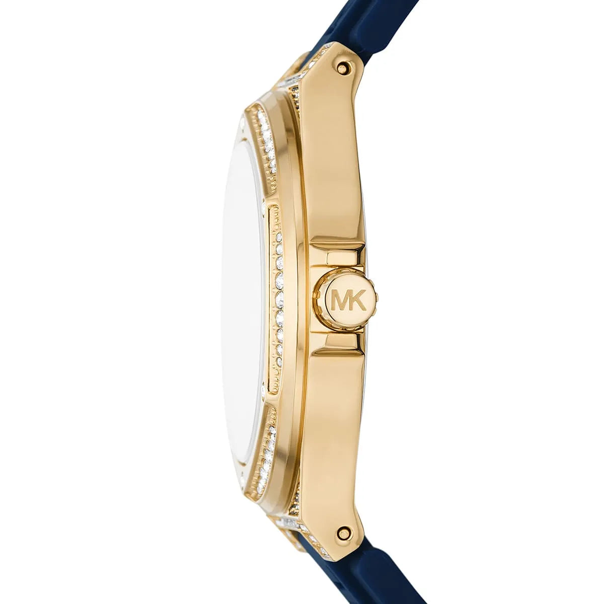 Michael Kors Oversized Lennox Pavé Gold-Tone and Blue Silicone Women's Watch - MK7333 Secundaire afbeelding
