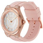 Michael Kors Lennox Pavé Rose Gold and Pink Silicone Women's Watch - MK7334