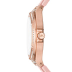 Michael Kors Lennox Pavé Rose Gold and Pink Silicone Women's Watch - MK7334
